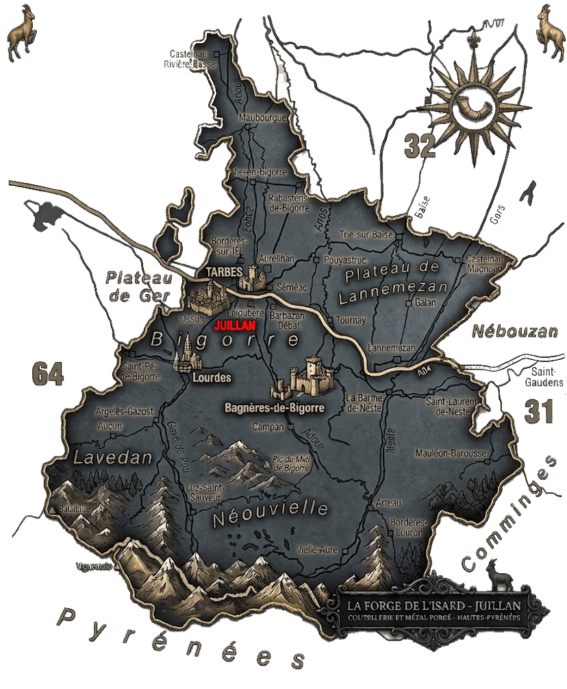 Carte des Hautes-Pyrénées – Juillan
